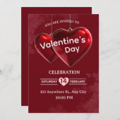 Valentine's Day Invitation Card Kaart (Voorkant / Achterkant)