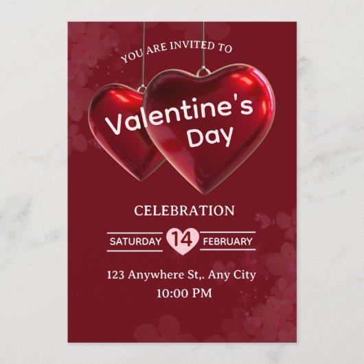 Valentine's Day Invitation Card Kaart (Voorkant)