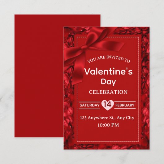 Valentine's Day Invitation Card Kaart (Voorkant / Achterkant)