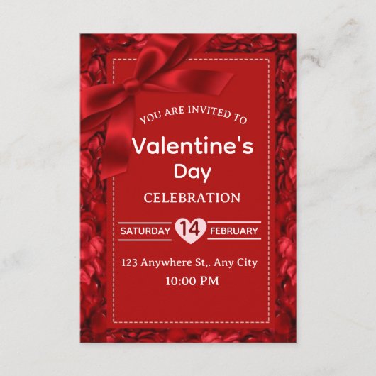 Valentine's Day Invitation Card Kaart (Voorkant)