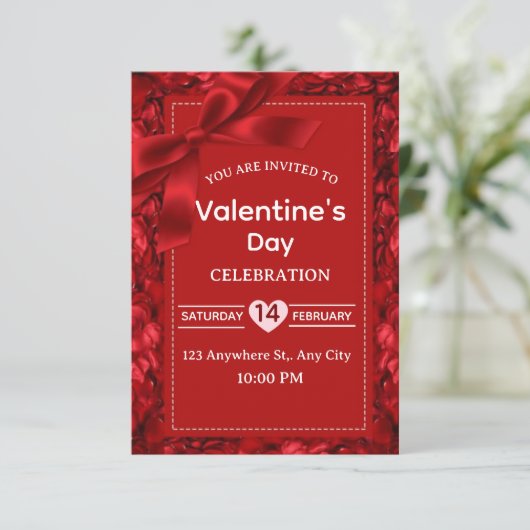 Valentine's Day Invitation Card Kaart (Staand voorkant)