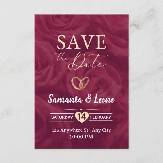 Valentine's Day Invitation Card Kaart (Voorkant)