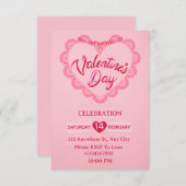 Valentine's Day Invitation Card Kaart (Voorkant / Achterkant)