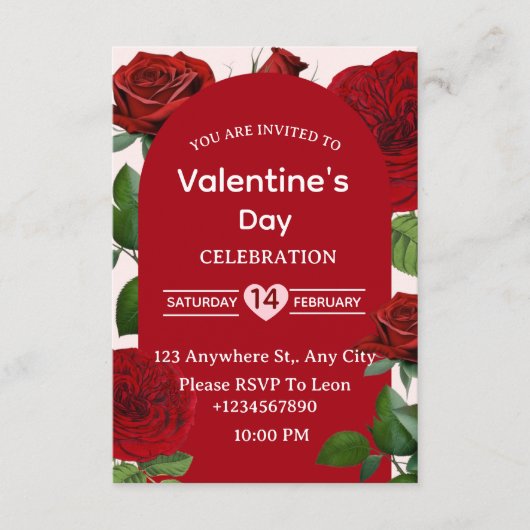 Valentine's Day Invitation Card Kaart (Voorkant)