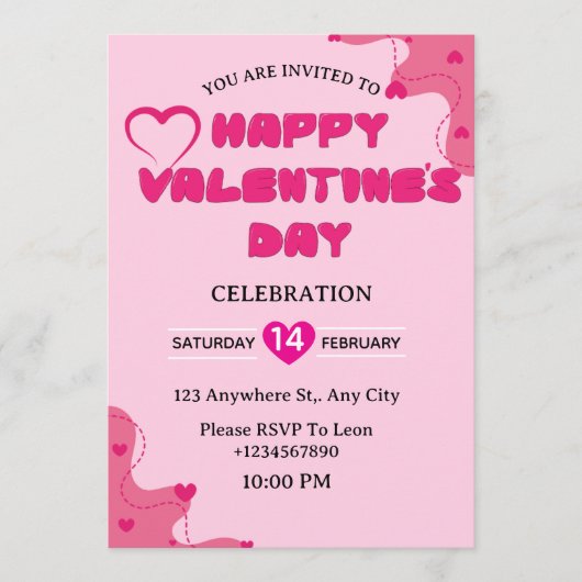 Valentine's Day Invitation Card Kaart (Voorkant)