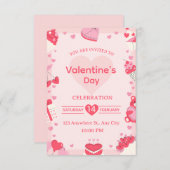 Valentine's Day Invitation Card Kaart (Voorkant / Achterkant)