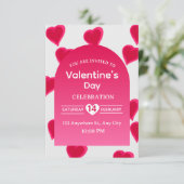 Valentine's Day Invitation Card Kaart (Staand voorkant)
