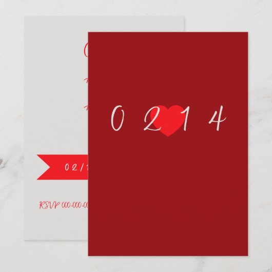 Valentines day Invitation Kaart (Voorkant / Achterkant)