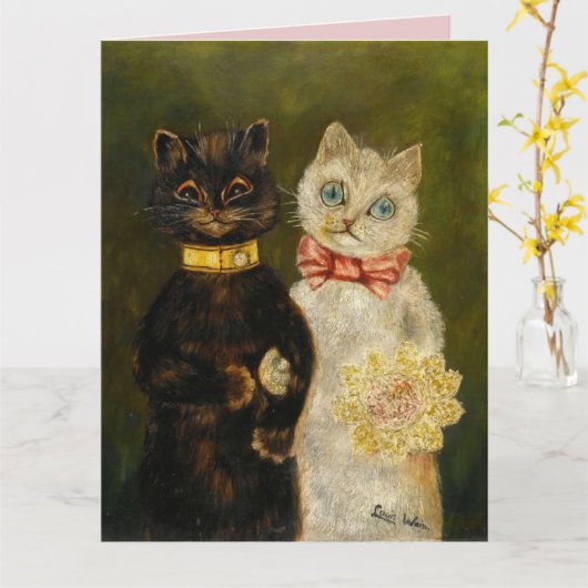 VALENTINE'S DAY KAT LOUIS WAIN OVERGROTE KAARTEN (Gele Bloem)