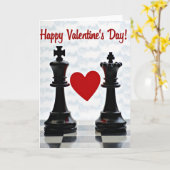 Valentines Day King Queen Heart Card Kaart (Gele Bloem)