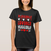 Valentine's Day Kissable Lovable Huggable Funny V- T-shirt (Voorkant)