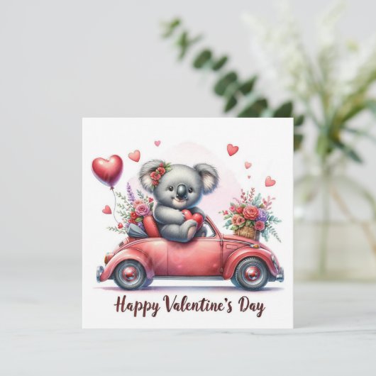 Valentine's day Koala bear Feestdagenkaart (Staand voorkant)