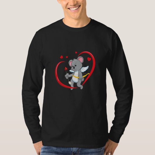 Valentines Day Koala Bear with Heart Arrow Cupid K T-shirt (Voorkant)