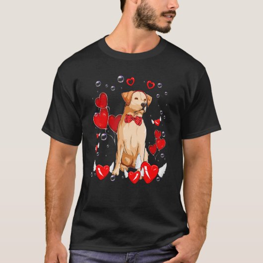 Valentines Day Labrador retriever dog Heart Dog T-shirt (Voorkant)