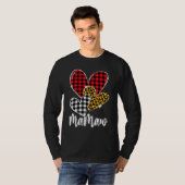 valentines day leopard mamaw Buffalo Plaid mamaw l T-shirt (Voorkant volledig)