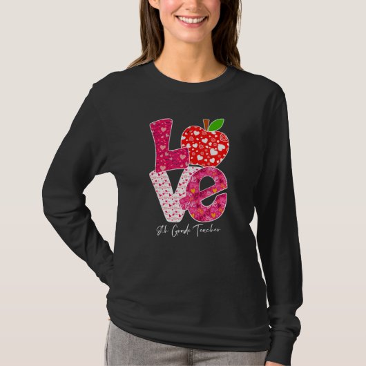 Valentines Day Love 8th Grade Teacher Teacher Kids T-shirt (Voorkant)