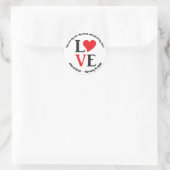 Valentine's Day LOVE Black Red Ronde Sticker (Tas)