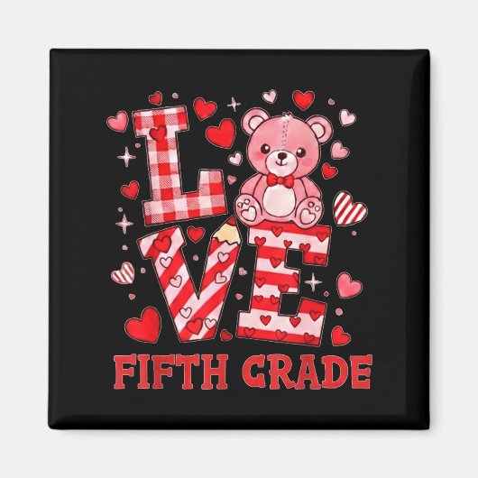 Valentine's Day Love Fifth Grade Teacher  Magneet (Voorkant)