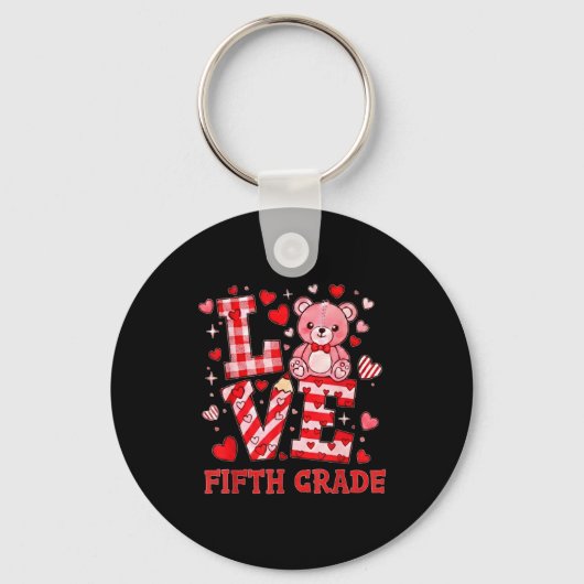 Valentine's Day Love Fifth Grade Teacher  Sleutelhanger (Voorkant)