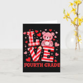 Valentine's Day Love Fourth Grade Teacher Kaart (Gele Bloem)