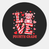 Valentine's Day Love Fourth Grade Teacher  Ronde Sticker (Voorkant)