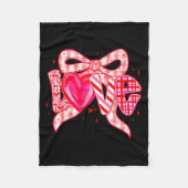 Valentines Day Love Funny Coquette Bow Checkered N Fleece Deken (Voorkant)