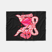 Valentines Day Love Funny Coquette Bow Checkered N Fleece Deken (Voorkant (Horizontaal))
