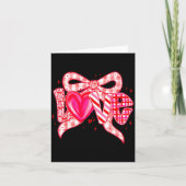 Valentines Day Love Funny Coquette Bow Checkered N Kaart (Voorkant)