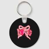 Valentines Day Love Funny Coquette Bow Checkered N Sleutelhanger (Voorkant)