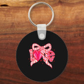 Valentines Day Love Funny Coquette Bow Checkered N Sleutelhanger (Voorkant)