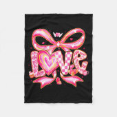 Valentines Day Love Funny Coquette Bow Checkered X Fleece Deken (Voorkant)