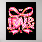 Valentines Day Love Funny Coquette Bow Checkered X Poster (Voorkant)