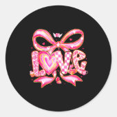 Valentines Day Love Funny Coquette Bow Checkered X Ronde Sticker (Voorkant)
