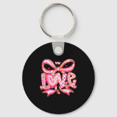 Valentines Day Love Funny Coquette Bow Checkered X Sleutelhanger (Voorkant)