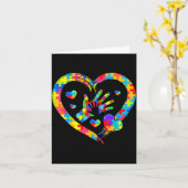 Valentines Day Love Heart Autism Awareness Puzzle  Kaart (Gele Bloem)