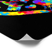 Valentines Day Love Heart Autism Awareness Puzzle  Poster (Hoek)