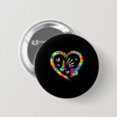 Valentines Day Love Heart Autism Awareness Puzzle Ronde Button 5,7 Cm (Voorkant /achterkant)