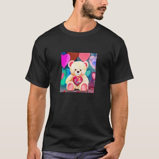 Valentine's Day Love Heart Bear Teddy Girlfriend F T-shirt (Voorkant)