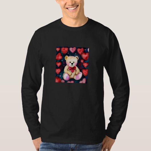 Valentine's Day Love Heart Bear Teddy Girlfriend F T-shirt (Voorkant)