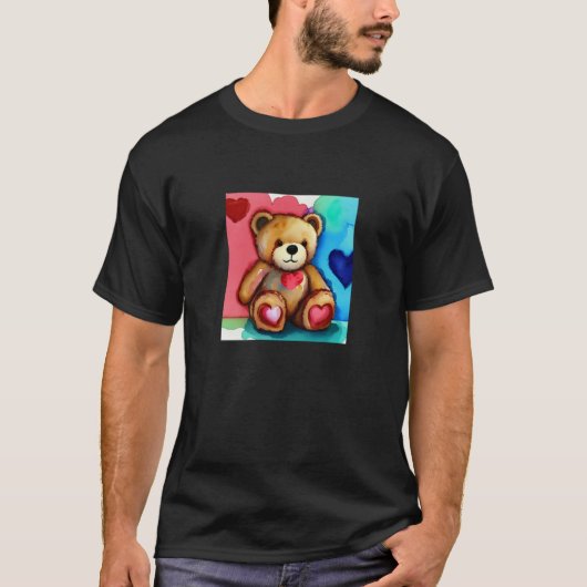 Valentine's Day Love Heart Bear Teddy Girlfriend F T-shirt (Voorkant)