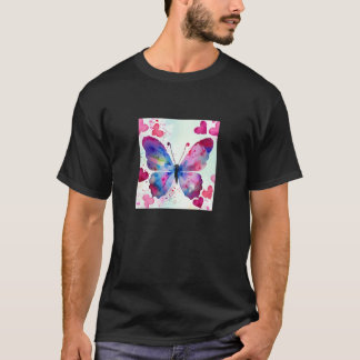 Valentine's Day Love Heart Butterfly Girlfriend Fi T-shirt