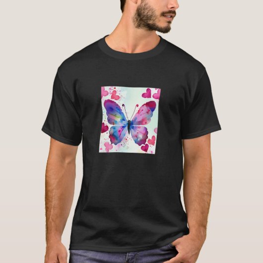 Valentine's Day Love Heart Butterfly Girlfriend Fi T-shirt (Voorkant)