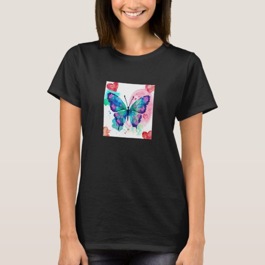 Valentine's Day Love Heart Butterfly Girlfriend Fi T-shirt (Voorkant)