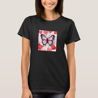Valentine's Day Love Heart Butterfly Girlfriend Fi T-shirt