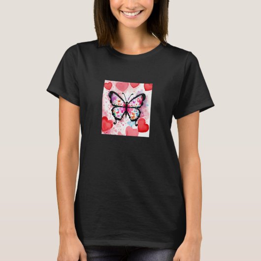 Valentine's Day Love Heart Butterfly Girlfriend Fi T-shirt (Voorkant)