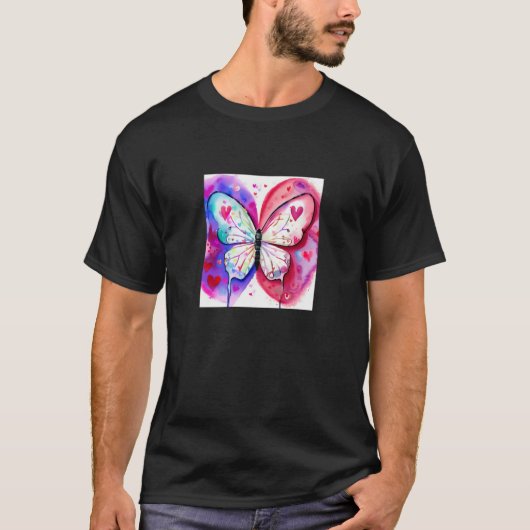 Valentine's Day Love Heart Butterfly Girlfriend Fi T-shirt (Voorkant)