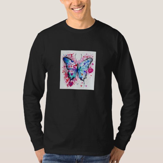 Valentine's Day Love Heart Butterfly Girlfriend Fi T-shirt (Voorkant)