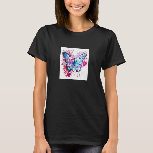 Valentine's Day Love Heart Butterfly Girlfriend Fi T-shirt (Voorkant)