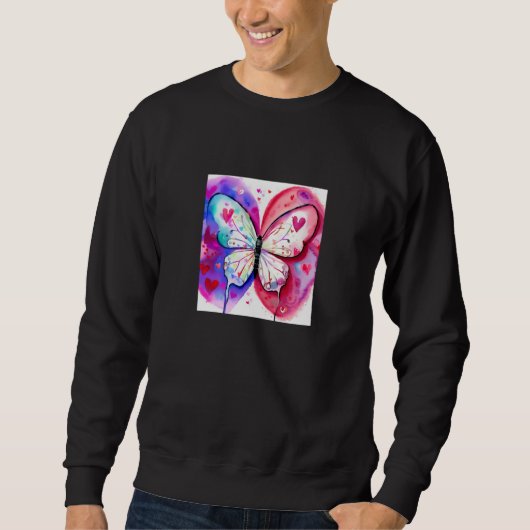 Valentine's Day Love Heart Butterfly Girlfriend Fi Trui (Voorkant)