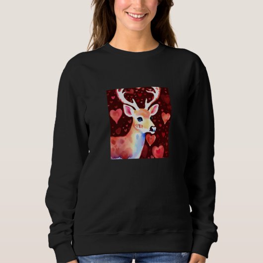 Valentine's Day Love Heart Cute Deer Girlfriend Fi Trui (Voorkant)
